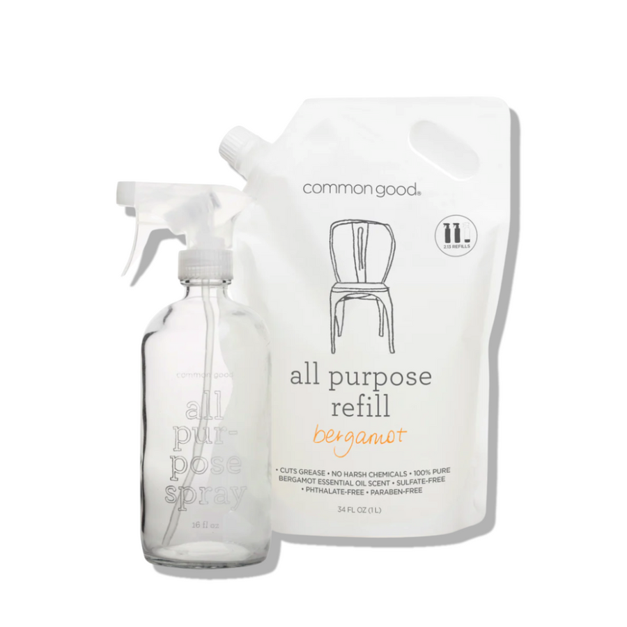 All Purpose Cleaner Refill Pouch and Glass Bottle Set