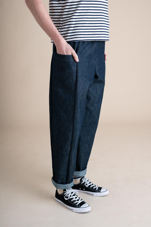 Cinema Pants in Cone Denim