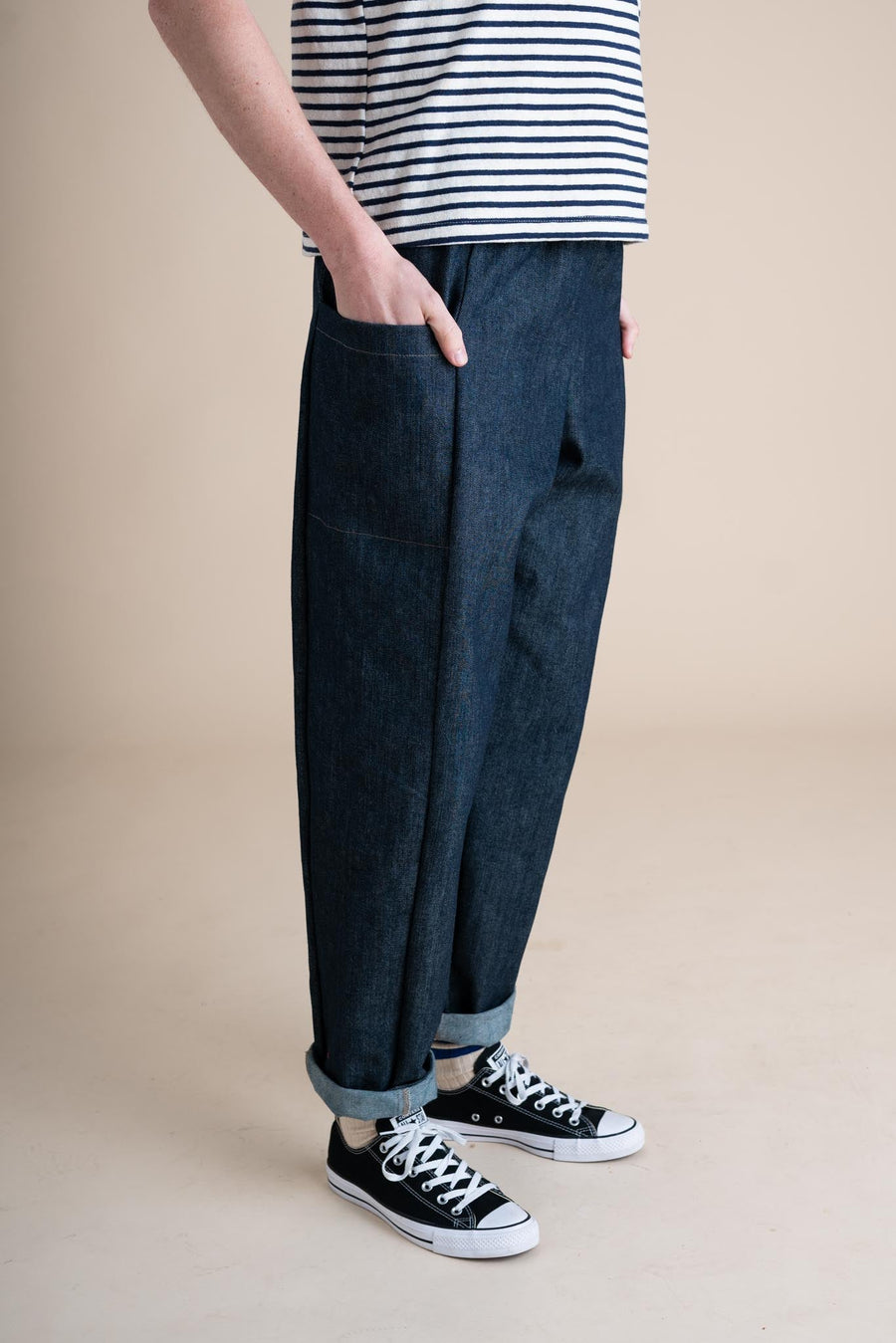 Cinema Pants in Cone Denim