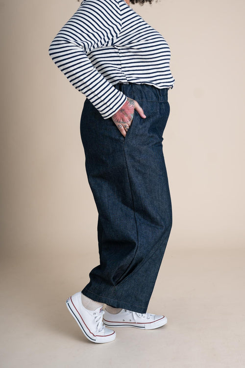 Crescent Moon Pants (Updated) in Cone Denim