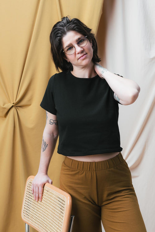Eden Crop Tee in Licorice