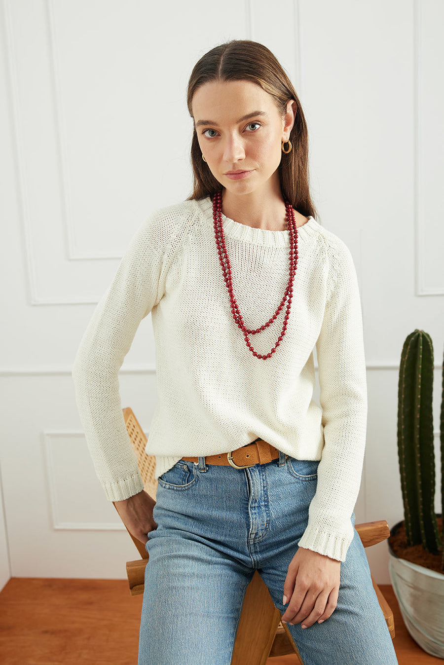 Sloane Crewneck in Oat Milk