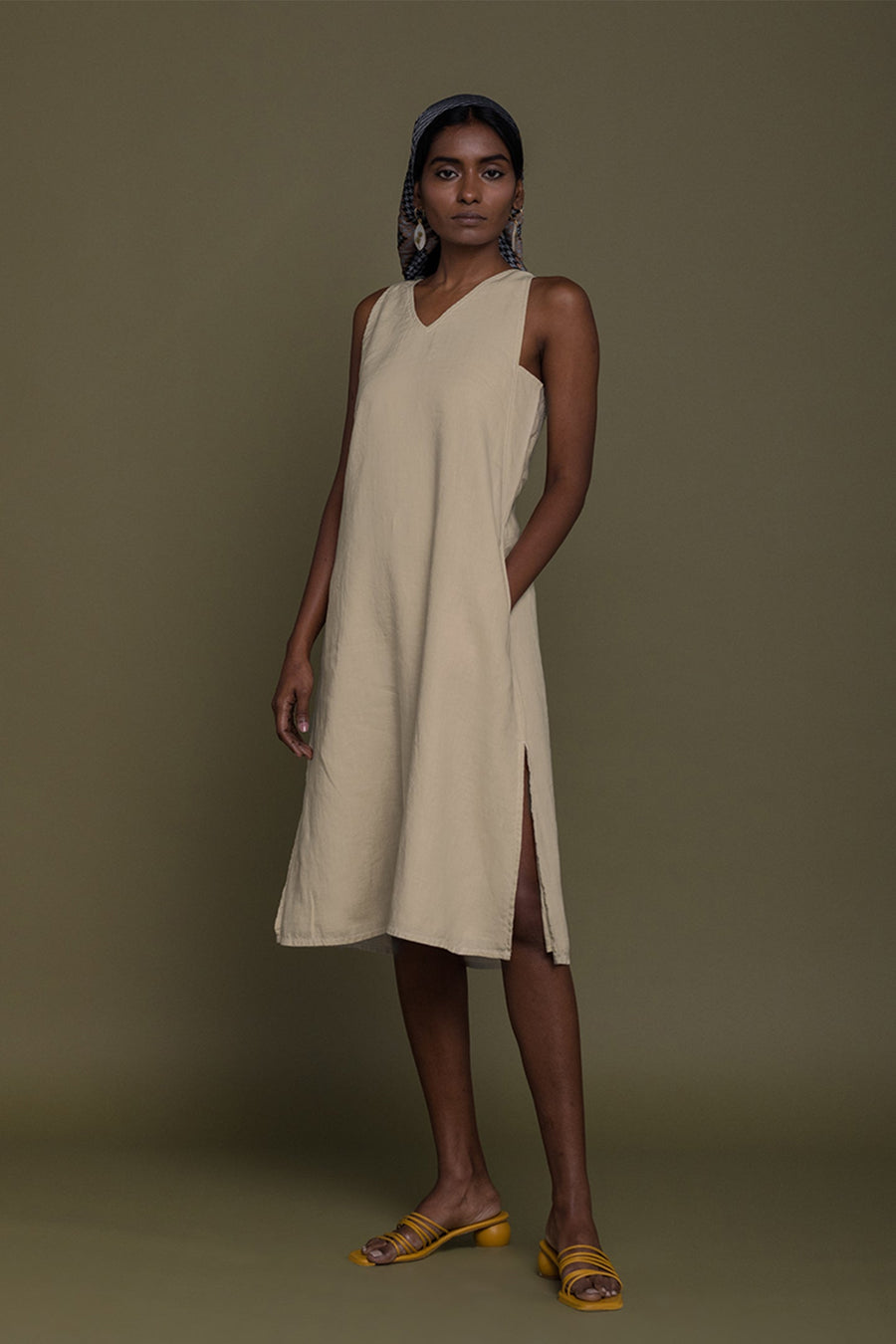 Reading Tea Leaves Dress in Neutral Beige