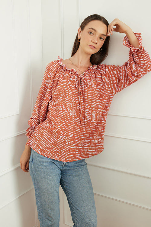 Esme Top in Saffron Dot