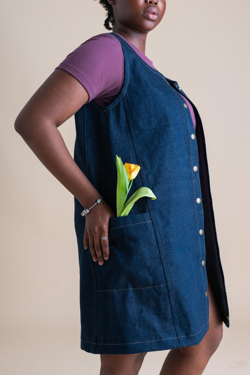 Snap Smock in Cone Denim