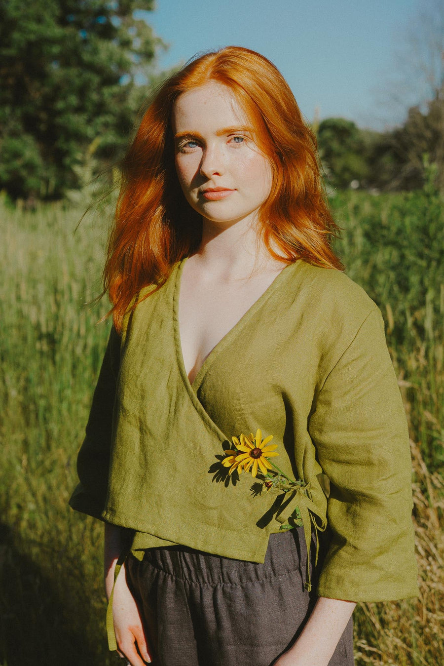 Artemis Top in Avocado