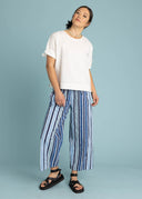 Mare Boxy Cropped Shirt - Linen White
