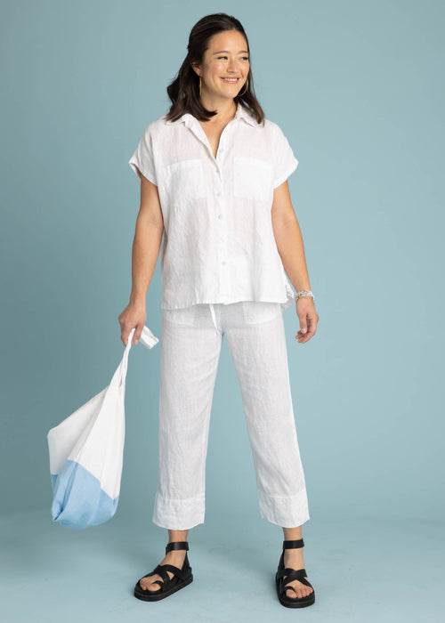 Marina Pant - Linen Creme White