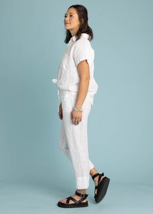 Marina Pant - Linen Creme White