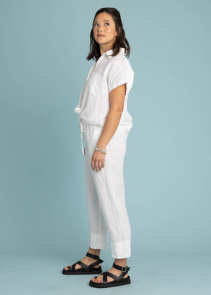 Marina Pant - Linen Creme White