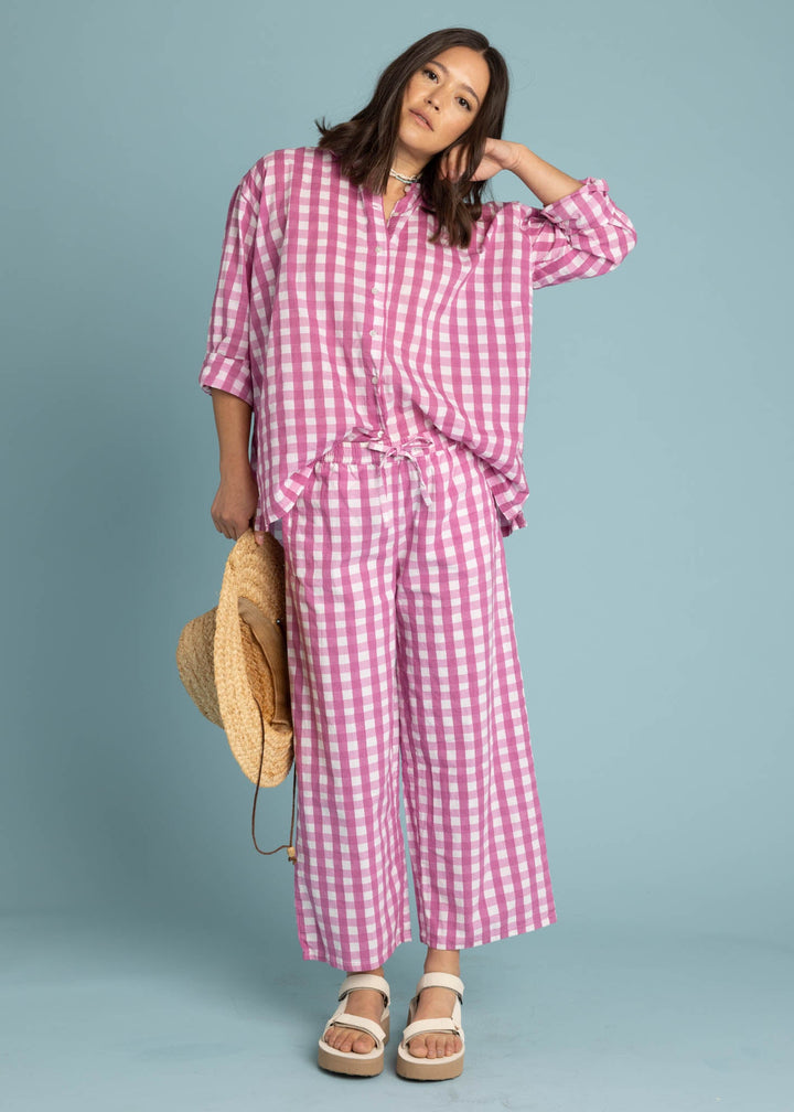 Shore Pant - Gingham Picnic Dahlia