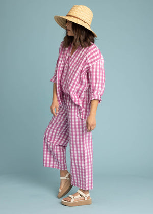 Shore Pant - Gingham Picnic Dahlia