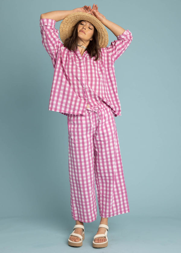 Shore Pant - Gingham Picnic Dahlia