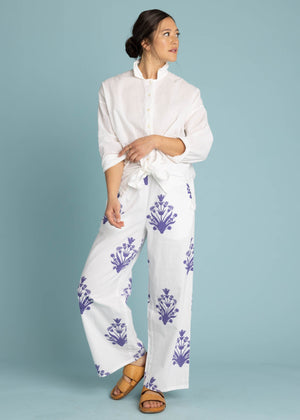 Shore Pant - Cameo Floral Coastal Purple
