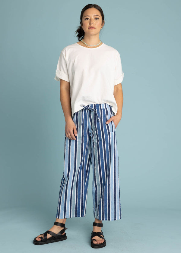 Shore Pant - Wallpaper Stripe Coastal Blue