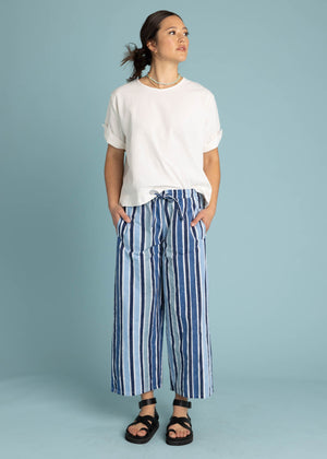 Shore Pant - Wallpaper Stripe Coastal Blue