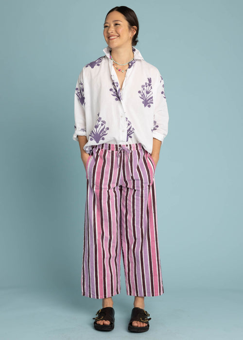 Shore Pant - Wallpaper Stripe Dahlia