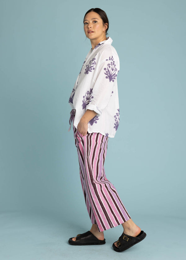 Shore Pant - Wallpaper Stripe Dahlia
