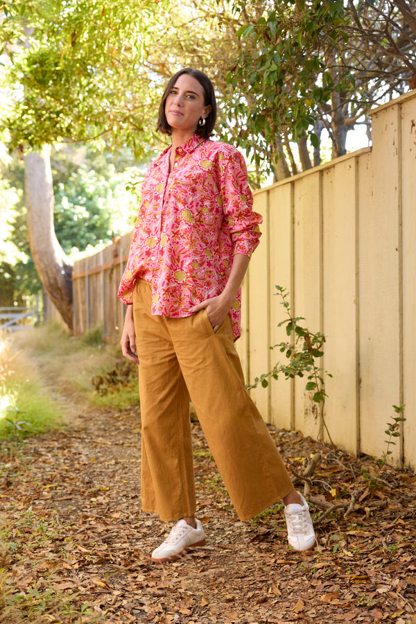 Good Boyfriend Shirt - Mira Floral Pink