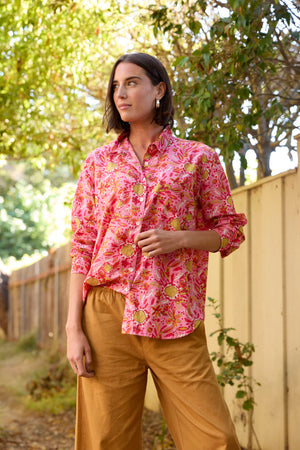 Good Boyfriend Shirt - Mira Floral Pink
