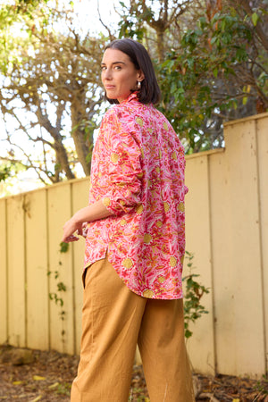 Good Boyfriend Shirt - Mira Floral Pink