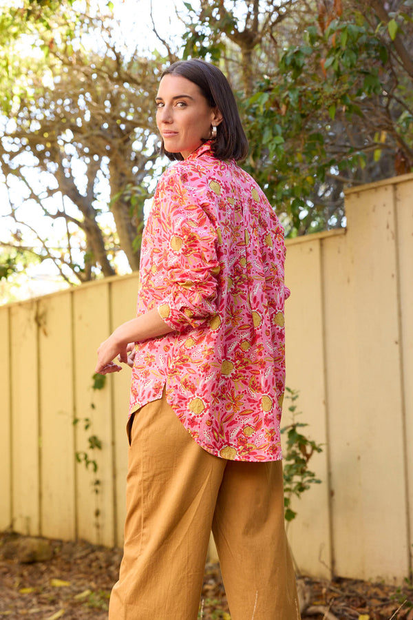 Good Boyfriend Shirt - Mira Floral Pink