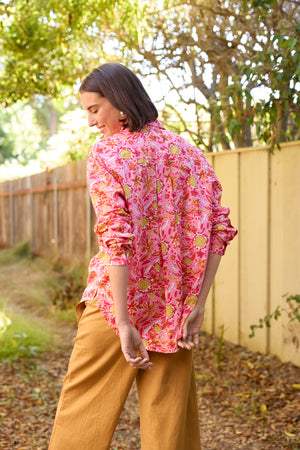 Good Boyfriend Shirt - Mira Floral Pink