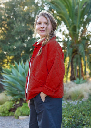 Countryside Quilted Jacket - Cherry Red