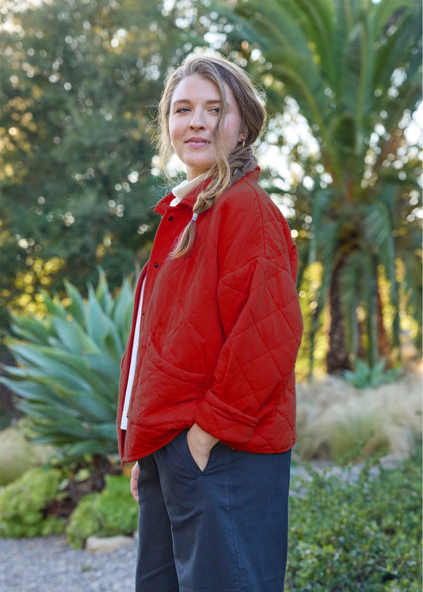 Countryside Quilted Jacket - Cherry Red