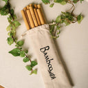 10 Organic Bamboo Straws & Coconut Fiber Straw Cleaner