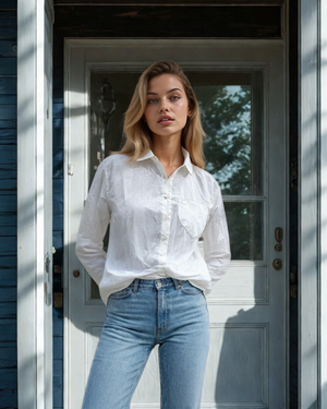 Good Boyfriend Shirt with Heart Pocket Classic White