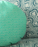 Wave Round Striped Decorative Round Pillow Cover 16