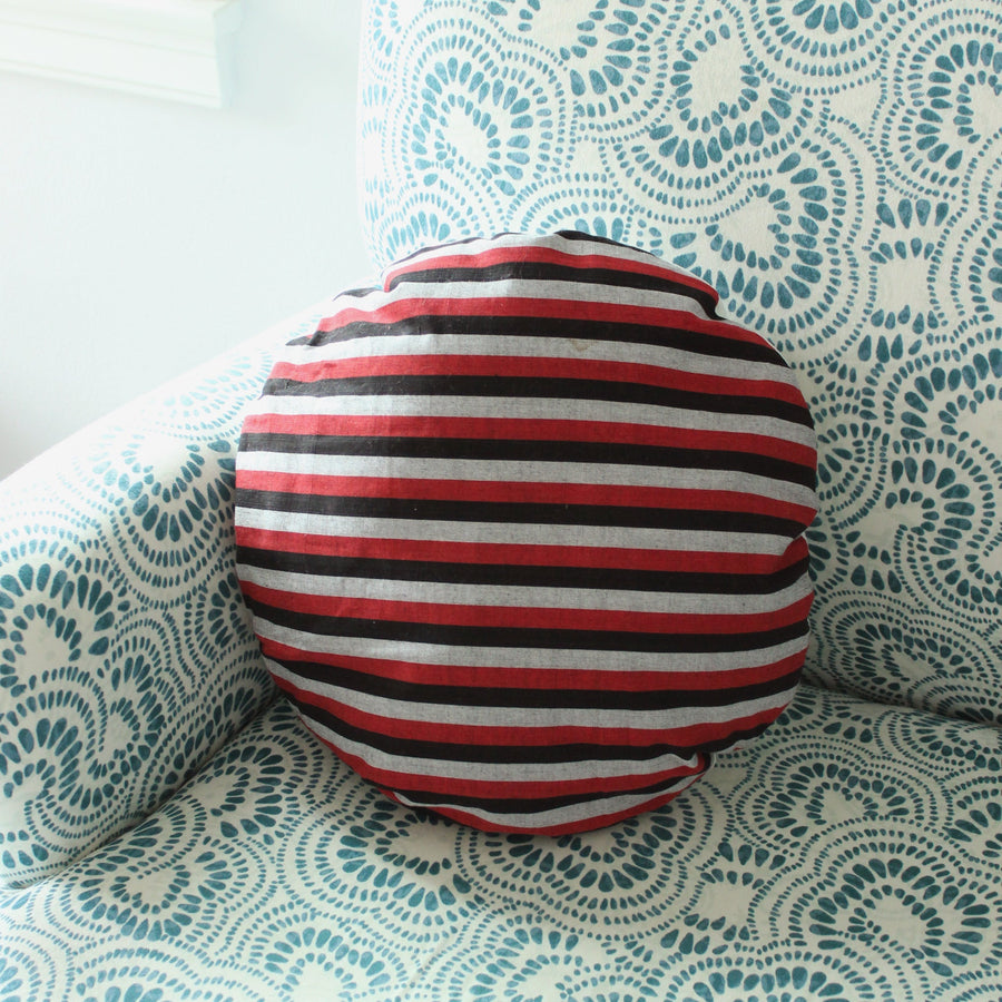 Lurik Round Striped Decorative Round Pillow Cover 16