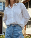 Good Boyfriend Shirt with Heart Pocket Classic White