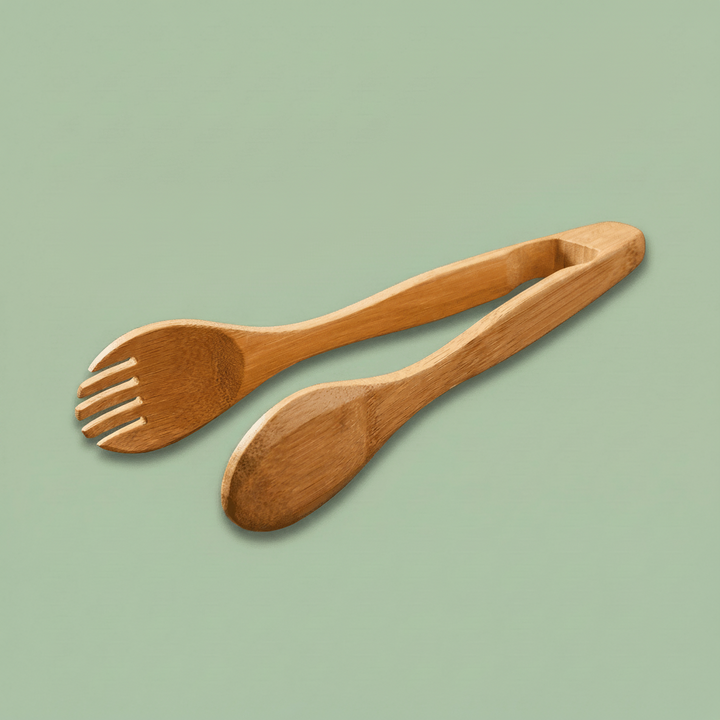 Bamboo Serving Tong with Fork End 12"