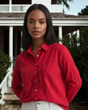Good Boyfriend Shirt with Heart Pocket Cherry Red