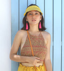 Palm Visor Hat In Turmeric Yellow