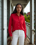 Good Boyfriend Shirt with Heart Pocket Cherry Red