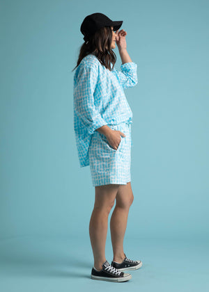 Shore Shorts - Messy Dots - Cerulean