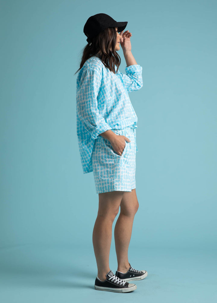 Shore Shorts - Messy Dots - Cerulean