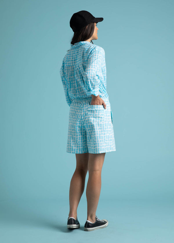 Shore Shorts - Messy Dots - Cerulean