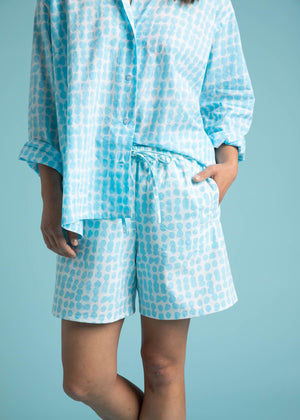 Shore Shorts - Messy Dots - Cerulean