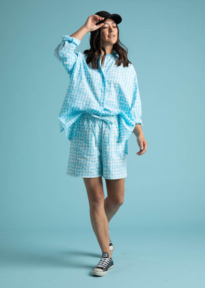 Shore Shorts - Messy Dots - Cerulean