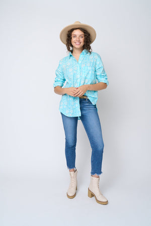 Good Boyfriend Shirt - Capri Floral Cerulean