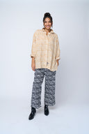 Relaxed Boyfriend Shirt Messy Dot - Baked Clay