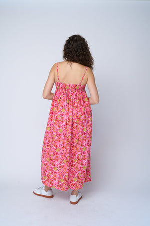 Hamptons Dress - Mira Floral Pink