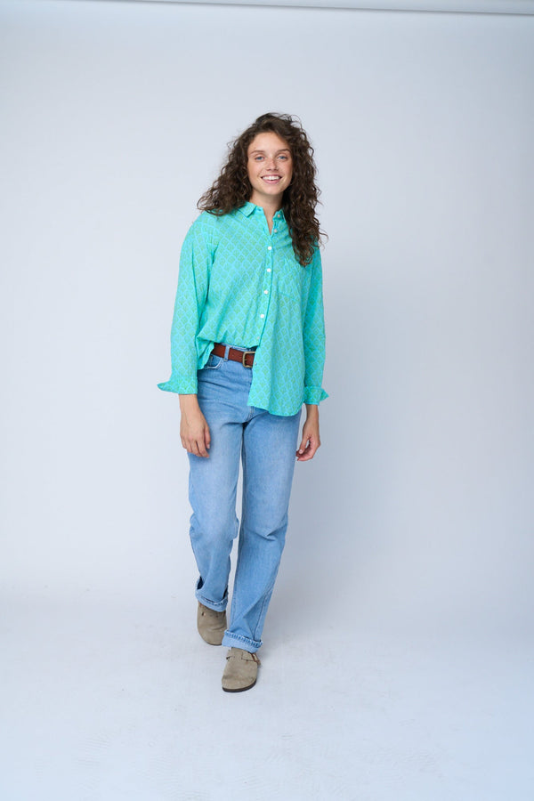 Good Boyfriend Shirt - Sunflower Overdye Glacier Blue