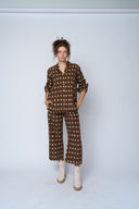 Shore Pant - Ikat Squares Mocha