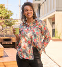 Good Boyfriend Shirt - Watercolor Floral Charcoal Grey