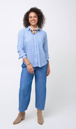 Good Boyfriend Shirt - Sunflower Overdye Cornflower Blue